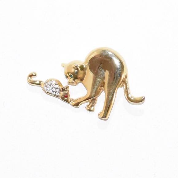 464. Vintage cat & mouse pin - Picture 2 of 8
